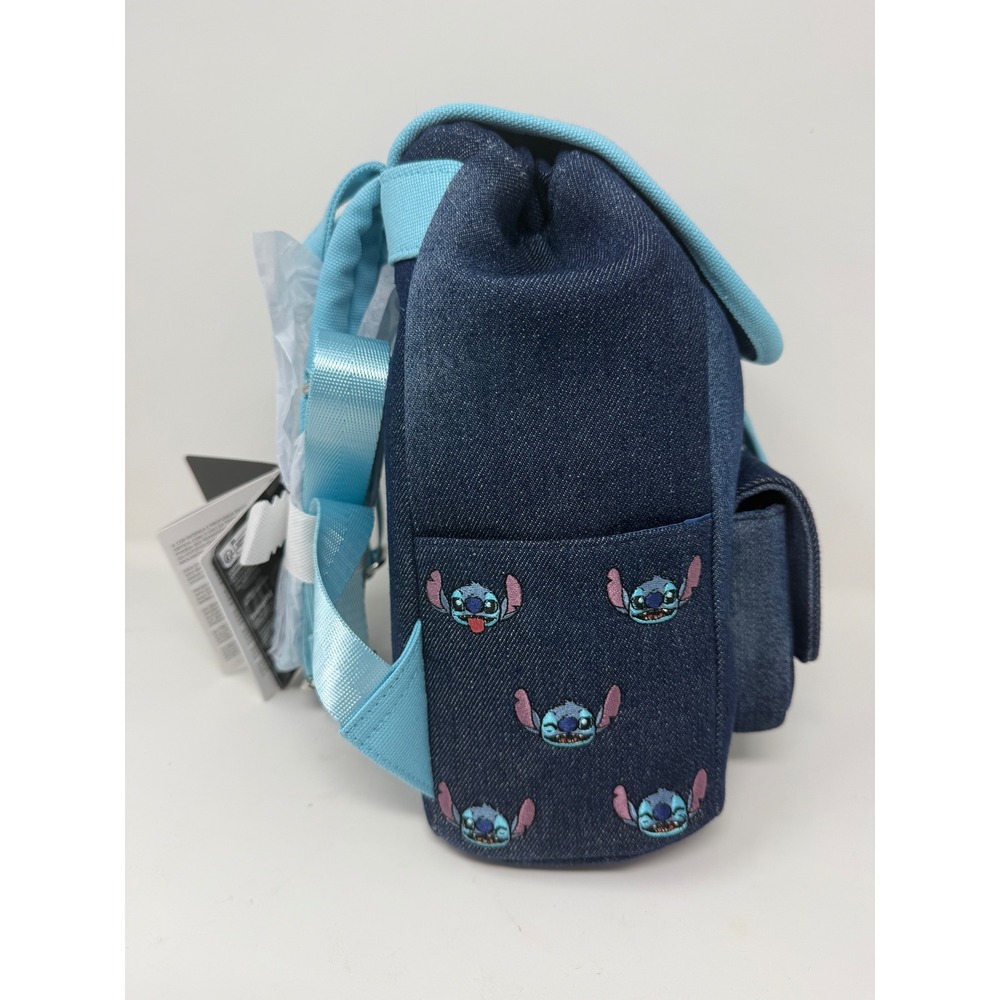 Disney Loungefly Lilo & Stitch Denim Mini Backpack New with Tags - Picture 4 of 4